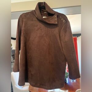 Brown Button-Detail Women's Jacket